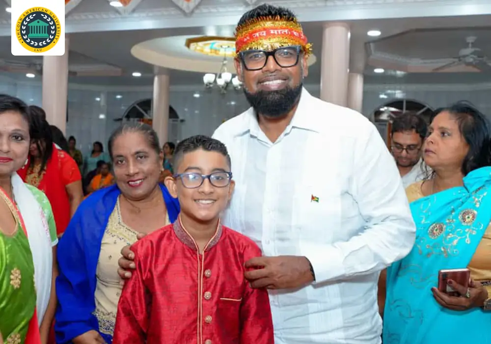 Guyana’s President, Dr. Mohammed Irfaan Ali, Celebrates Navaratri at Radha Krishna Mandir
